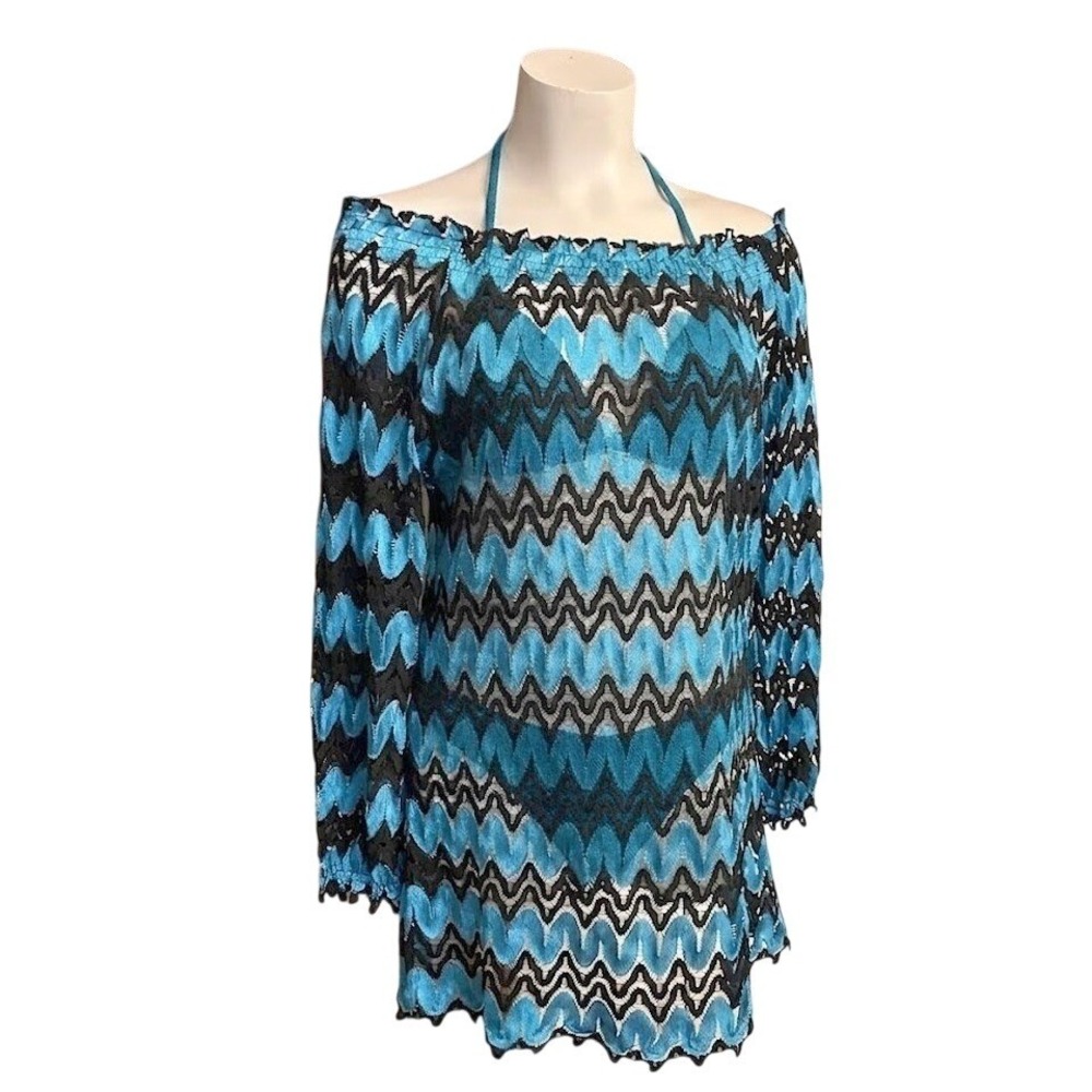 Crochet Lace Sheer Off Shoulder Dress XLarge Beach Cover Up Vacation Spring